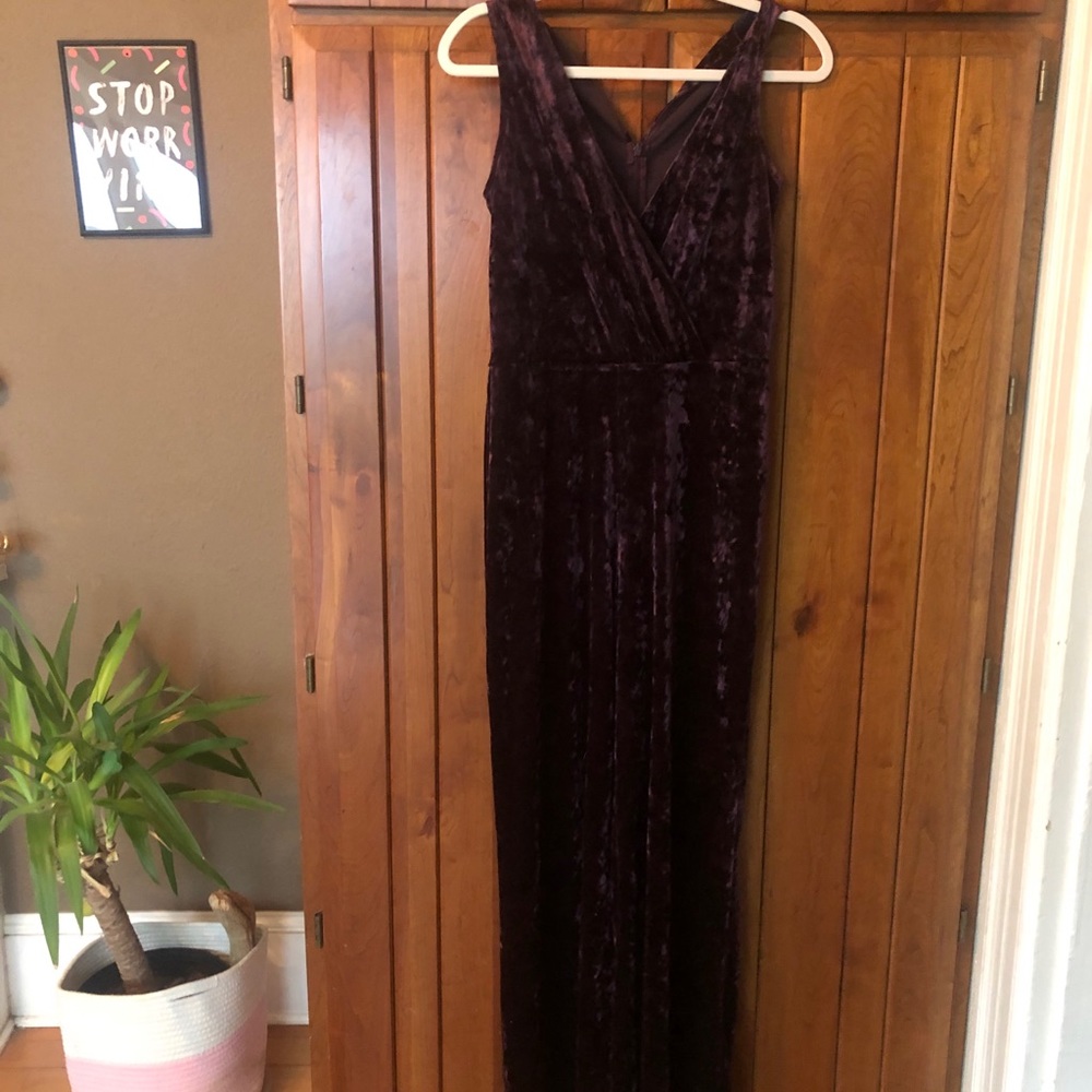 Purple Velvet Jumpsuit